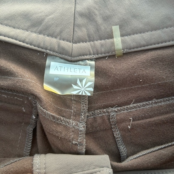 ATHLETA Pants Womens 8P Gray Tech Dipper Nylon Low Rise Flare Leg Zip Pocket - Picture 4 of 9